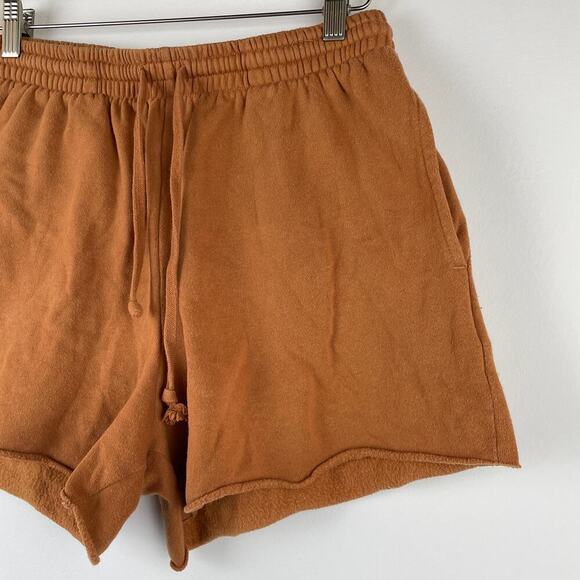 Pacsun RVCA Test Drive Rust Orange Raw Cut Hem Sweat Shorts - S - Picture 7 of 10